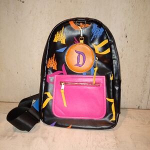 Disney Colorful Magic Castle Faux Leather Sling Bag
